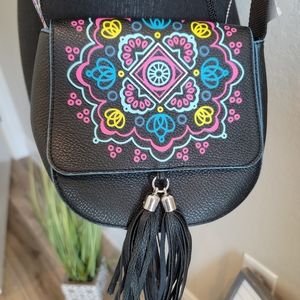 Crossbody, small, with tassels